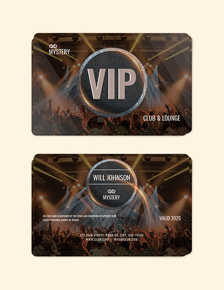 Club VIP Membership Card Template