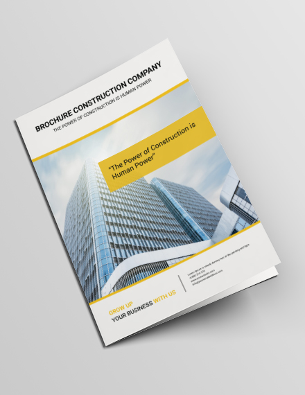 Construction Business Brochure Template Example