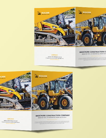 Construction Equipment Brochure Template Example