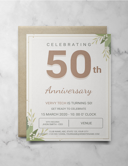 Corporate Anniversary Invitation Template