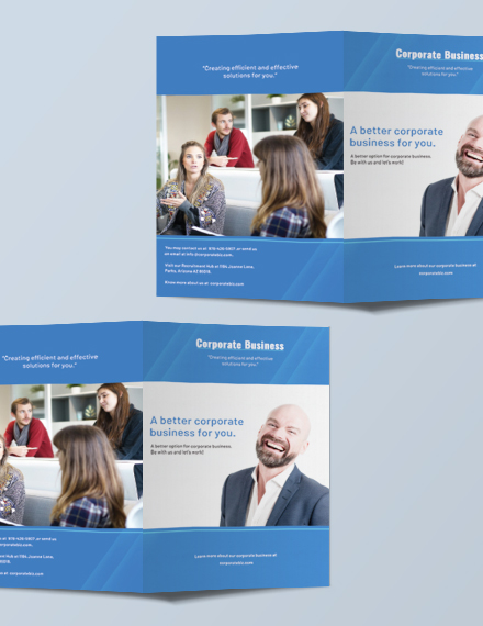 Corporate Bifold Brochure Template Example