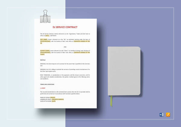 dj service contract template