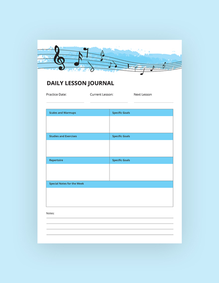 daily music lesson journal