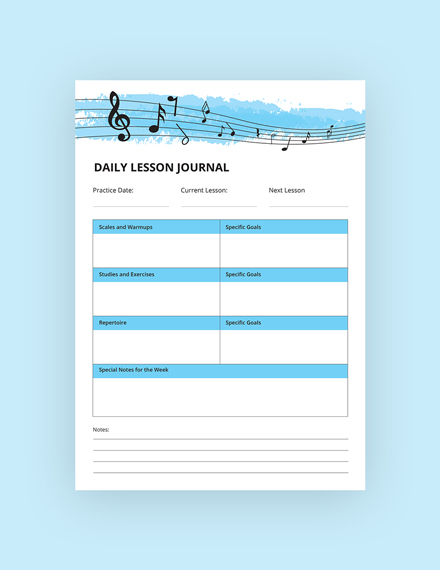 Daily Music Lesson Journal