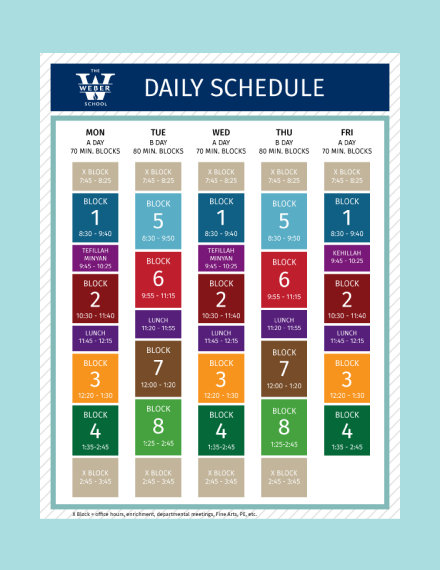 daily schedule for students