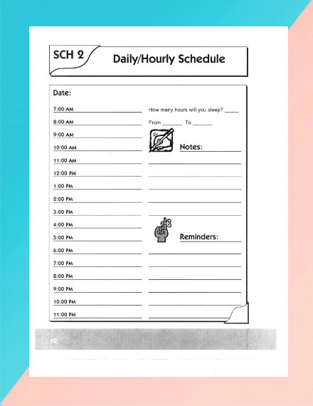 daily and hourly schedule