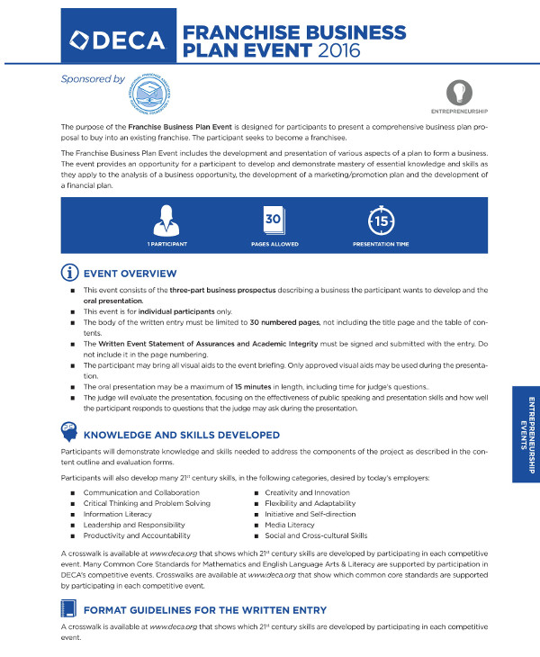 sample of franchise business plan