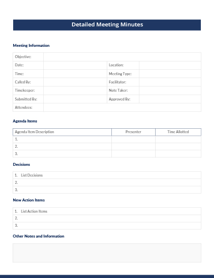 Detailed Meeting Minutes