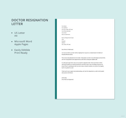 Doctor Resignation Letter