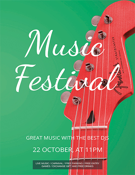Downloadable Music Festival Flyer
