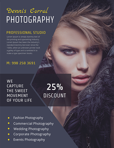 editable photography flyer template