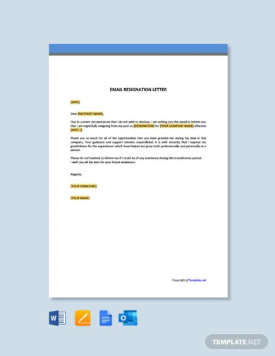 email resignation letter template1