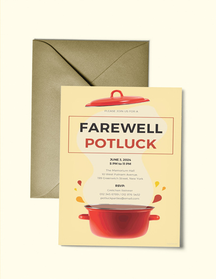 farewell potluck invitation template