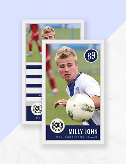 Football Team Trading Card Sample