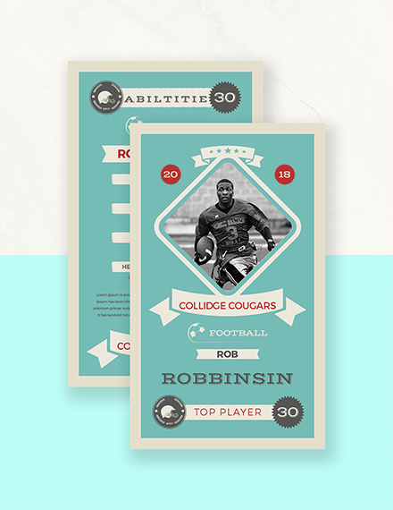 football trading card design