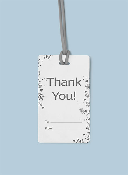 Free Floral Thank You Tag Template