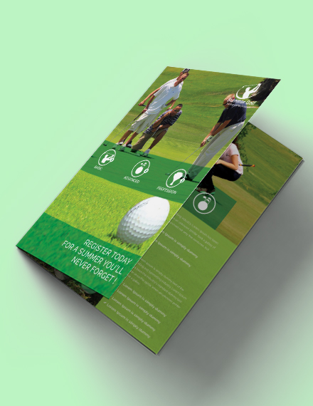 Free Golf Bi Fold Brochure Template Example