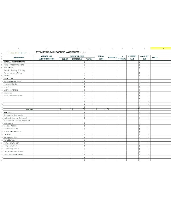 21+ Home Renovation Model Template Sample Excel Templates