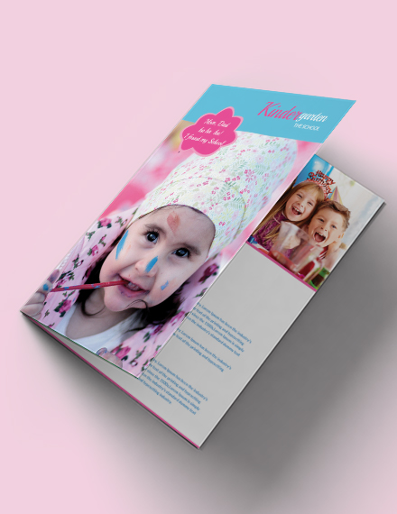 Free Kindergarten Bi Fold Brochure Template Example
