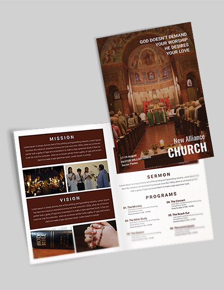 free modern church a4 brochure template example