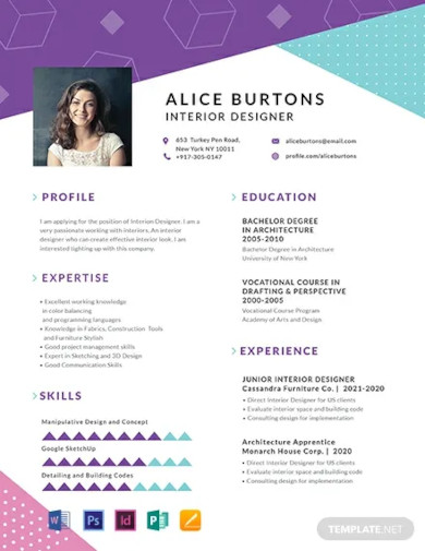 free one page resume for experienced template