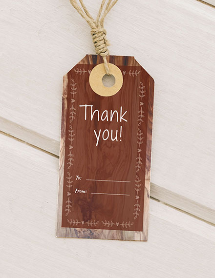 Free Rustic Thank You Tag Template