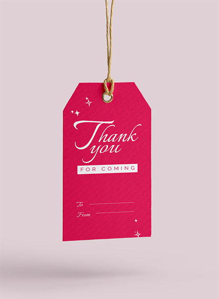 Free Thank You for Coming Tag Template