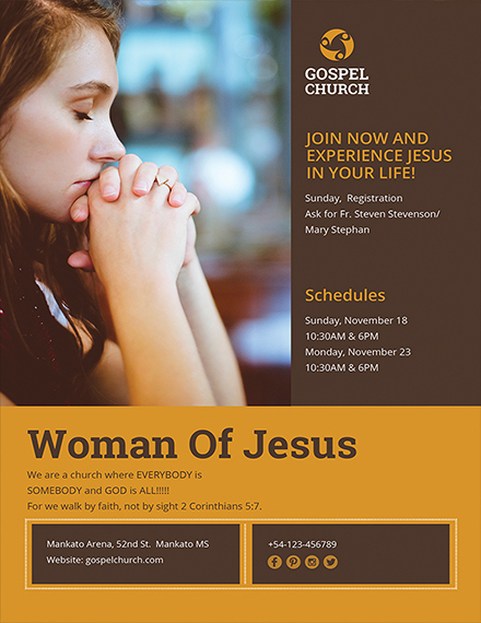 free woman of jesus flyer template