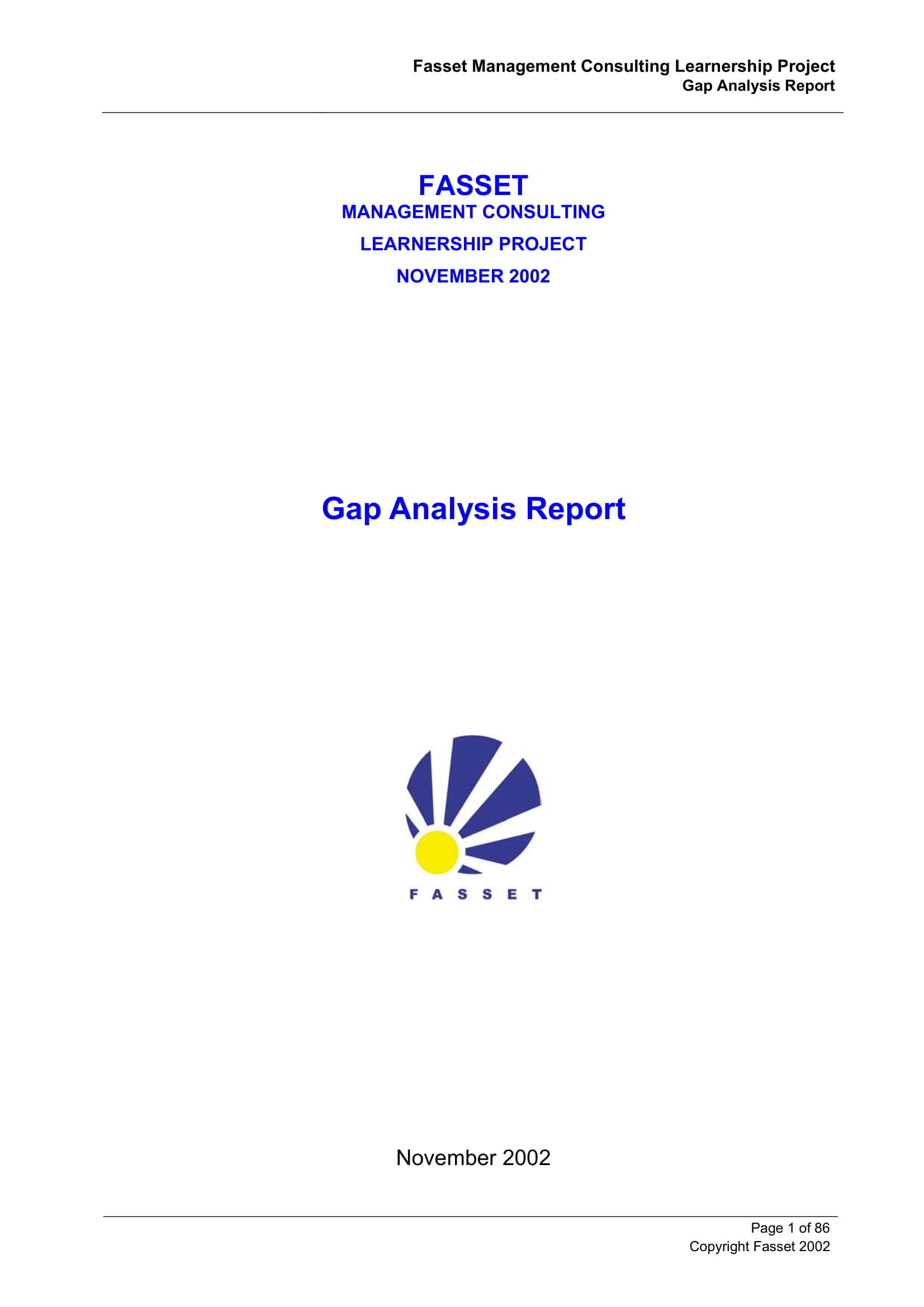 gap analysis report on training example 01