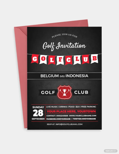 golf club party invitation template