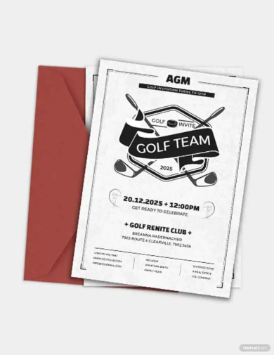 golf club team invitation template