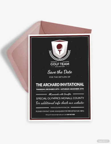 golf invitation card template