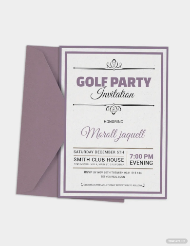 golf reception party invitation template