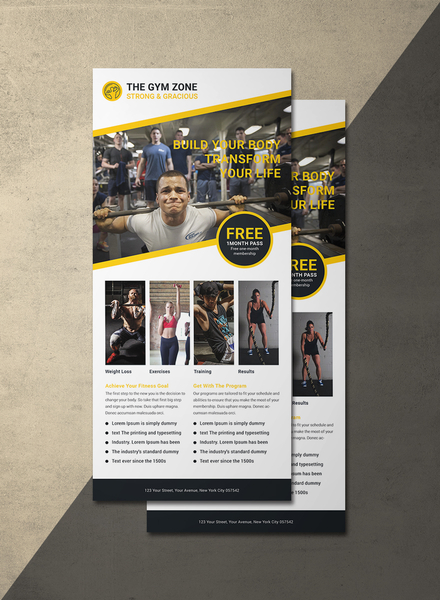 Gym Rack Card Template