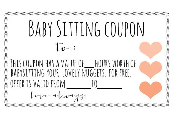 Free Babysitting Coupon Template Word