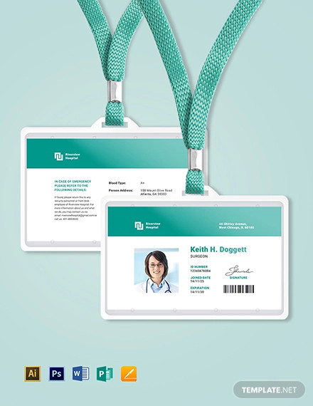 hospital id card template
