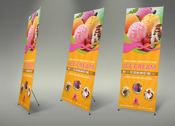 Ice Cream Roll up Signage Banner