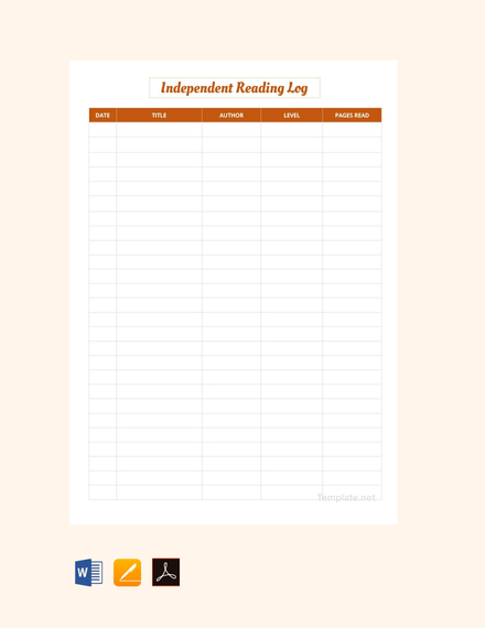 independent reading log