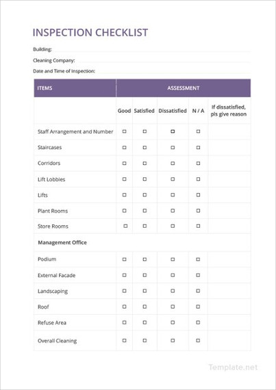inspection checklist template1