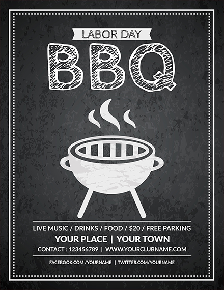 labor day bbq flyer template