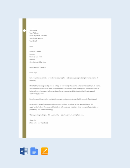 Lawyer Cover Letter