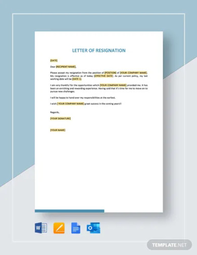 letter of resignation example
