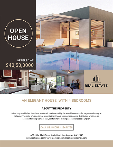 luxury home real estate flyer template