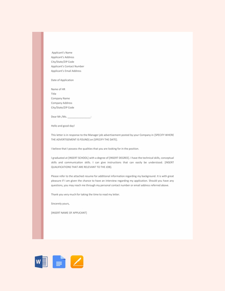 14+ Application Letter Examples, Templates in Word ...