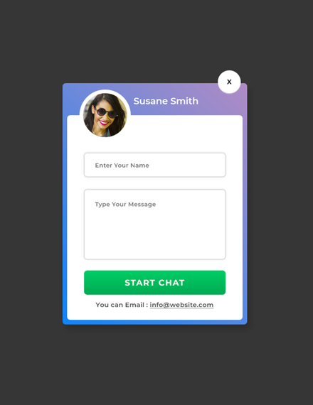 Marketing Website Chat Pop up Design
