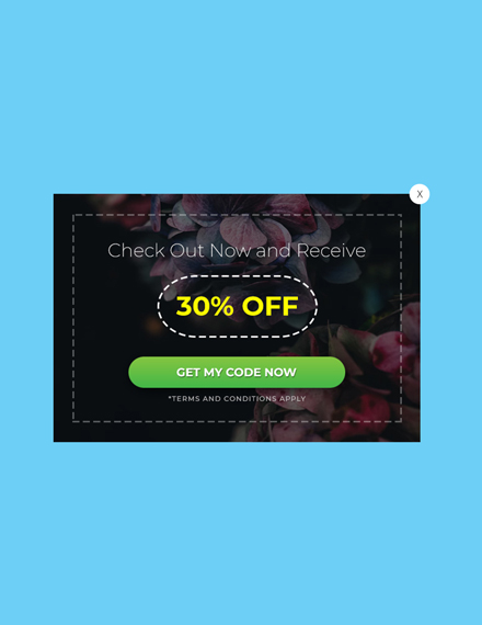 Marketing Website Coupon Pop up Example