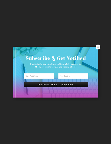 Marketing Website Email Subscription Pop up Template