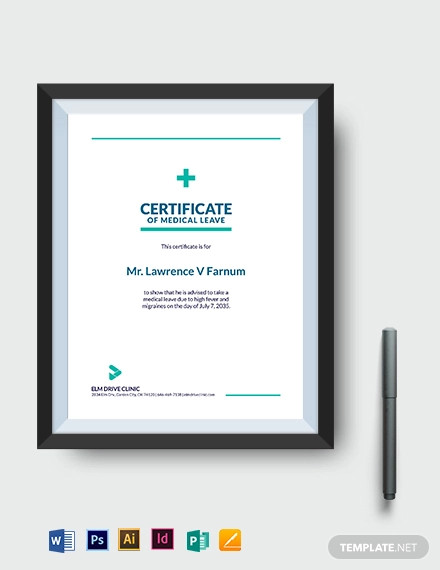 medical leave certificate template