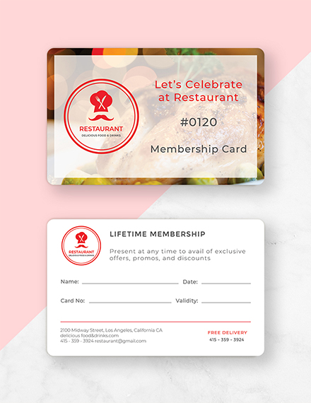 Membership Card 19  Examples