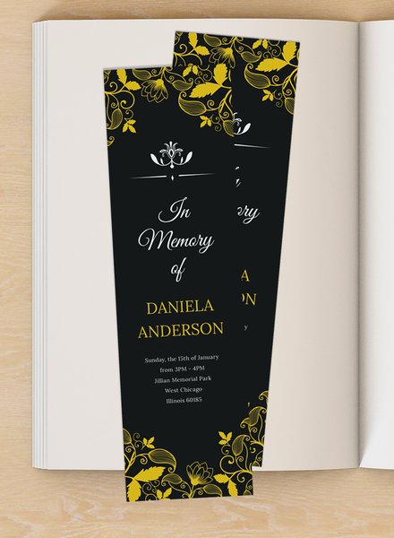 Memorial Bookmark Template